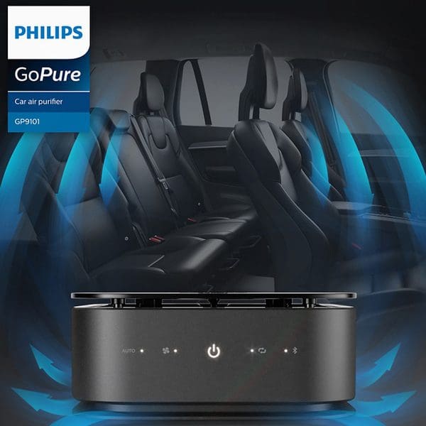 Máy lọc không khí, khử mùi trên xe ô tô Philips GP9101 cảm biến chất lượng không khí 6 màu 9